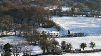 Snow on the mountainside